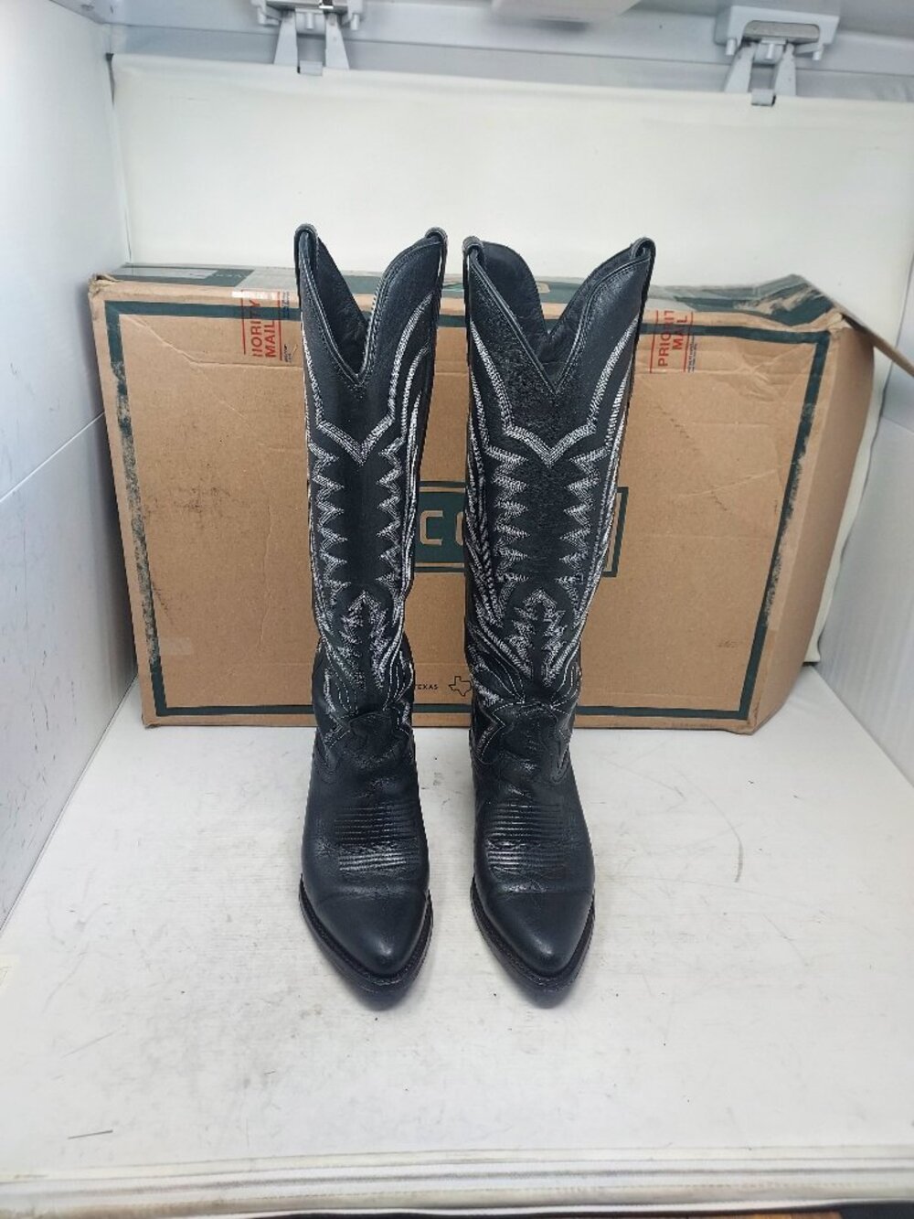 Tecovas WOMENS Black Midnight The Abby Cowboy Tall Boot - Picture 7 of 9